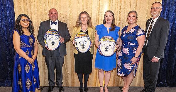 Alumni Awards and Usibelli Awards winners at the annual UAF Blue and Gold Celebration